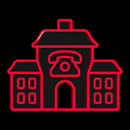 Neon-Stadt-Icon des Philipp-Reis-Hauses für Firmenwebsites in Friedrichsdorf
