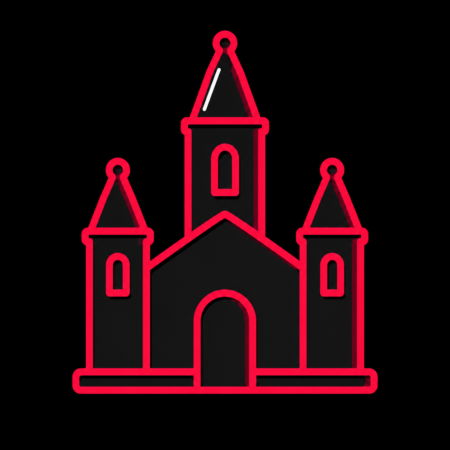 Neon-Stadt-Icon der Marienkirche für Firmenwebsites in Gelnhausen