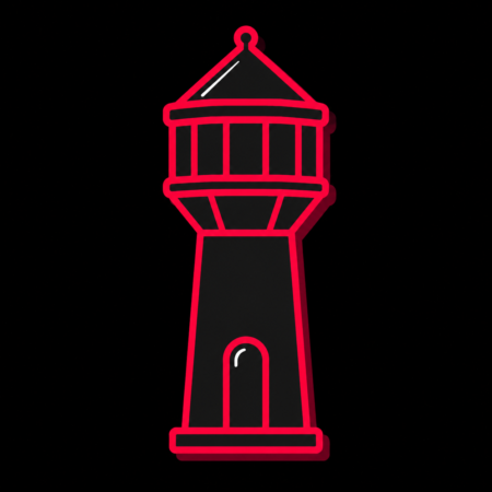 Firmenwebsites in Gnoien – Stadt-Icon des Wasserturms Gnoien mit markantem Turmkopf und schlankem Turmkörper