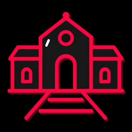 Firmenwebsites in Gößnitz – Stadt-Icon mit dem Bahnhof Gößnitz und stilisiertem Gleismotiv als Hinweis auf den Eisenbahnknoten.