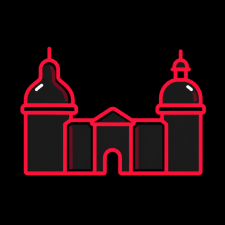 Minimalistisches Neon-Icon von Schloss Friedenstein für Firmenwebsites in Gotha