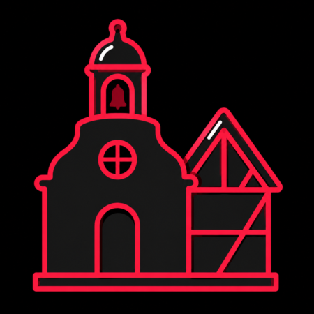 Firmenwebsites in Groß-Zimmern – Stadt-Icon mit dem Glöckelchen und dem angrenzenden Fachwerkhaus