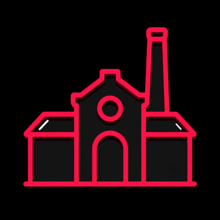 Firmenwebsites in Großröhrsdorf – minimalistisches Stadt-Icon des Technischen Museums der Bandweberei