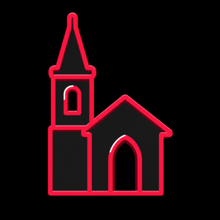 Firmenwebsites in Gützkow – Stadt-Icon der St.-Nicolai-Kirche Gützkow mit markantem Kirchturm und Spitzbogen