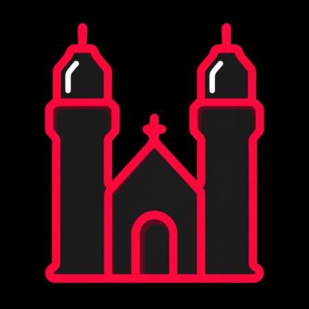 Minimalistisches Neon-Icon der St.-Marien-Kirche für Firmenwebsites in Heilbad Heiligenstadt