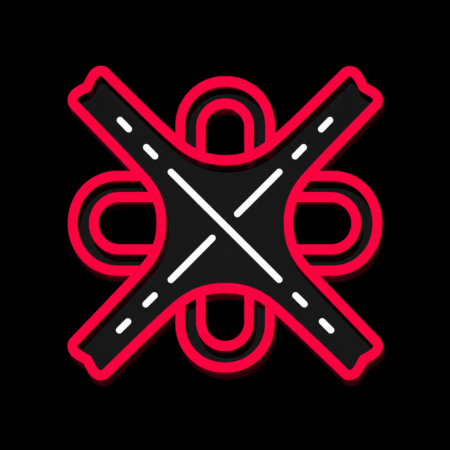Minimalistisches Neon-Icon des Hermsdorfer Kreuzes für Firmenwebsites in Hermsdorf