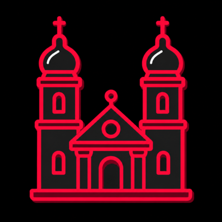 Neon-Stadt-Icon der Kirche St. Peter und Paul für Firmenwebsites in Hochheim am Main