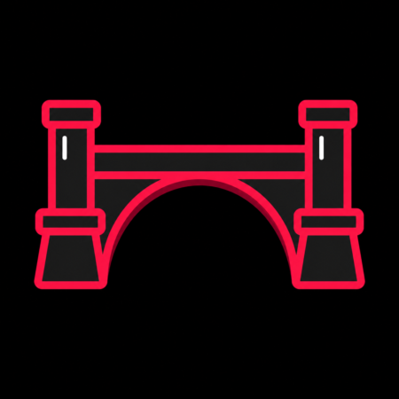 Firmenwebsites in Jarmen – Stadt-Icon der Peenebrücke Jarmen mit markantem Brückenbogen und zwei Widerlagern