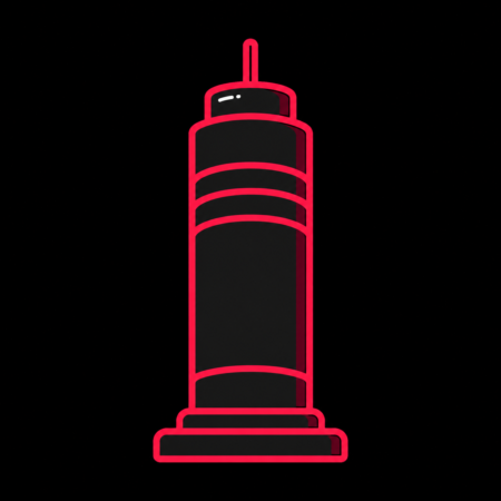 Minimalistisches Neon-Icon des JenTowers für Firmenwebsites in Jena