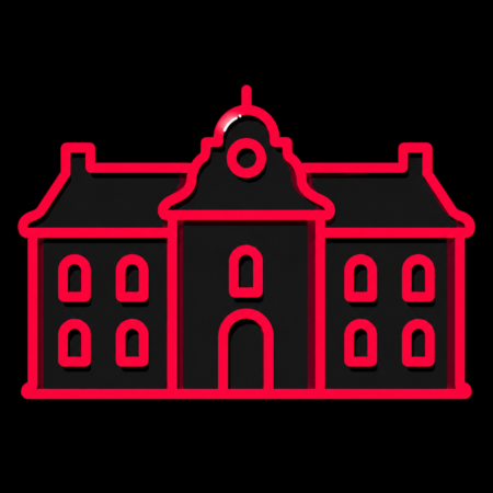 Neon-Stadt-Icon des Degenfeldschen Schlosses für Firmenwebsites in Karben
