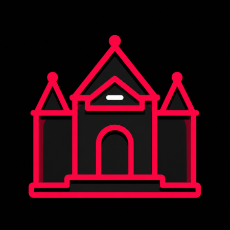 Minimalistisches Neon-Icon des Schlosses am Rettershof für Firmenwebsites in Kelkheim