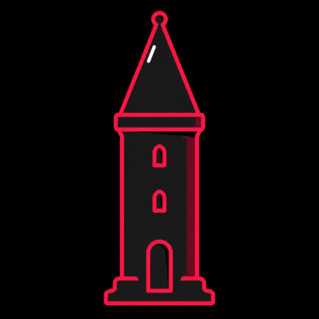 Neon-Stadt-Icon des Tylenturms für Firmenwebsites in Korbach