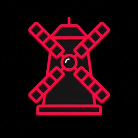Firmenwebsites in Kröpelin – Stadt-Icon der historischen Kröpeliner Mühle mit markanten Flügeln