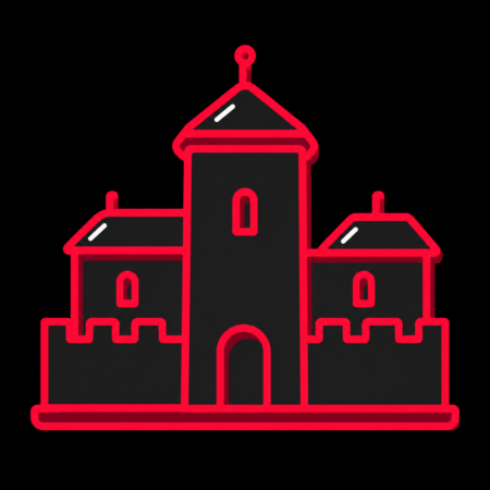 Neon-Stadt-Icon der Burg Kronberg für Firmenwebsites in Kronberg im Taunus