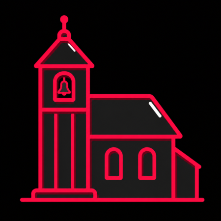 Firmenwebsites in Lauta – minimalistisches Stadt-Icon der Dorfkirche Lauta mit markantem Glockenturm
