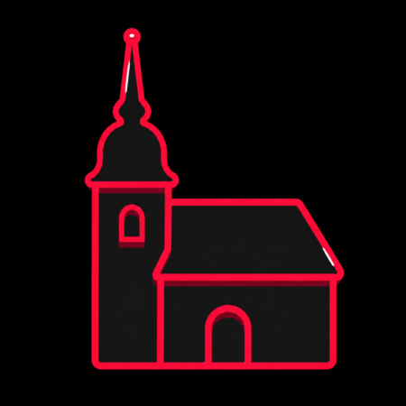 Firmenwebsites in Lößnitz – stilisiertes Stadt-Icon mit der St.-Johannis-Kirche als Wahrzeichen.