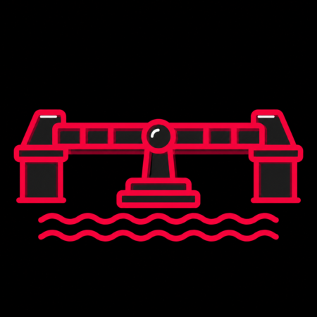 Firmenwebsites in Malchow – Stadt-Icon der Malchower Drehbrücke mit Wasserlinie