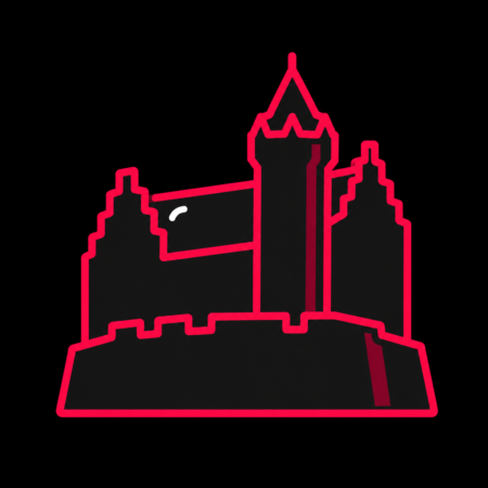 Firmenwebsites in Mansfeld – stilisiertes Stadt-Icon mit Schloss Mansfeld als Wahrzeichen.