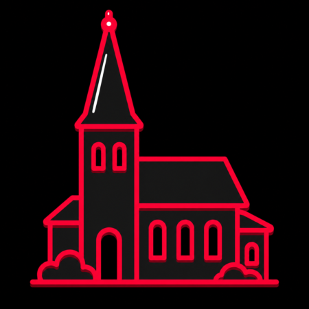 Firmenwebsites in Marlow – Stadt-Icon der Stadtkirche Marlow mit markantem Kirchturm