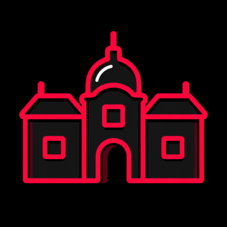 Minimalistisches Neon-Icon von Schloss Elisabethenburg für Firmenwebsites in Meiningen