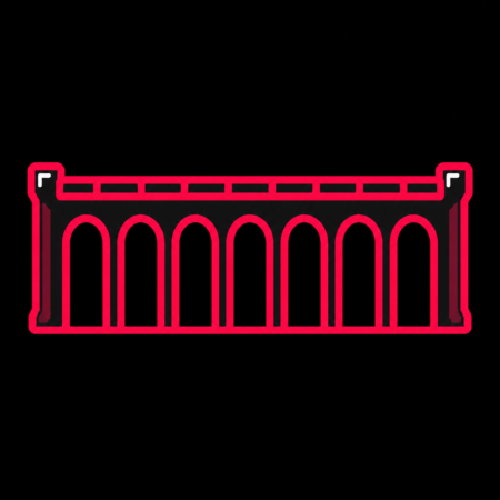 Firmenwebsites in Mücheln – stilisiertes Stadt-Icon mit dem Mücheln-Viadukt als Wahrzeichen.