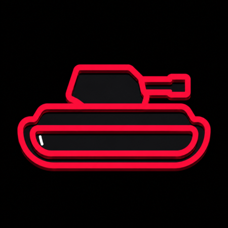 Firmenwebsites in Munster – minimalistisches Stadt-Icon mit abstrahierter Panzer-Silhouette als Motiv des Deutschen Panzermuseums