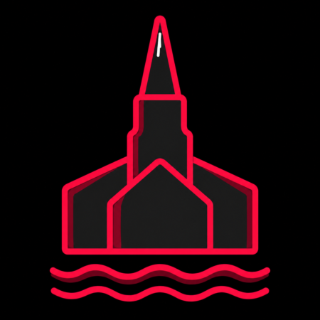 Minimalistisches Icon der Vicelinkirche am Mühlenteich für Firmenwebsites in Neumünster.