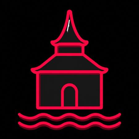 Minimalistisches Icon des Pagodenspeichers am Hafen für Firmenwebsites in Neustadt in Holstein.