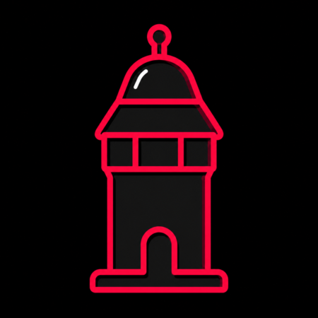 Neon-Stadt-Icon des Johanniterturms für Firmenwebsites in Nidda