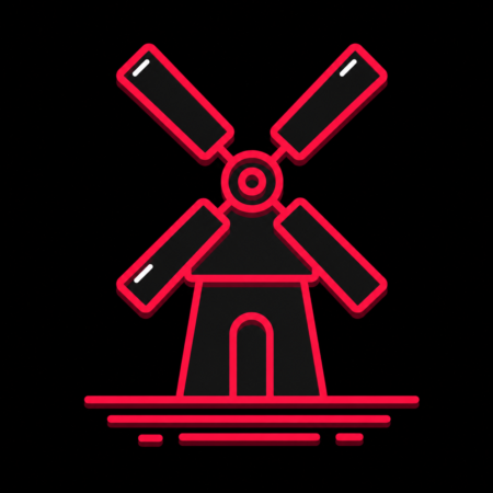 Minimalistisches Icon der historischen Windmühle für Firmenwebsites in Niebüll.