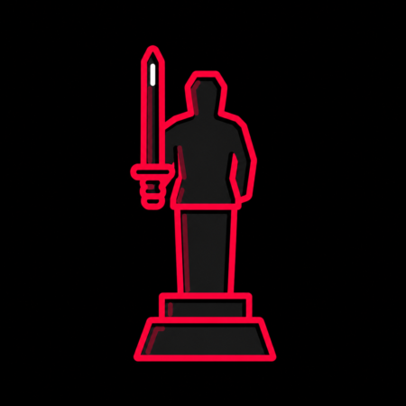Minimalistisches Neon-Icon des Nordhäuser Rolands für Firmenwebsites in Nordhausen