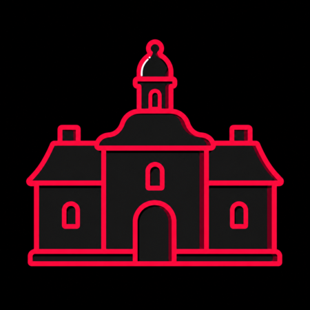 Neon-Stadt-Icon der Burg im Hain für Firmenwebsites in Obertshausen