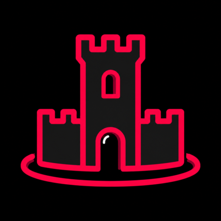 Firmenwebsites in Oebisfelde – stilisiertes Stadt-Icon mit der Sumpfburg und ihrem markanten Bergfried als Wahrzeichen.