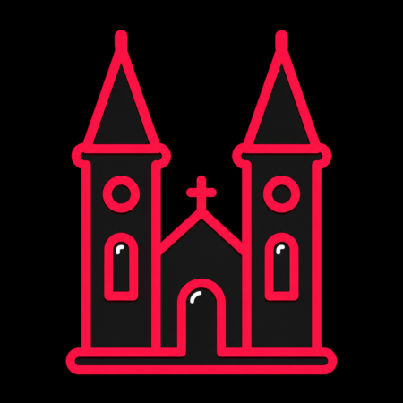 Firmenwebsites in Oschatz – minimalistisches Stadt-Icon der St.-Aegidien-Kirche mit ihren markanten Doppeltürmen
