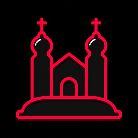 Neon-Stadt-Icon der Liobakirche für Firmenwebsites in Petersberg
