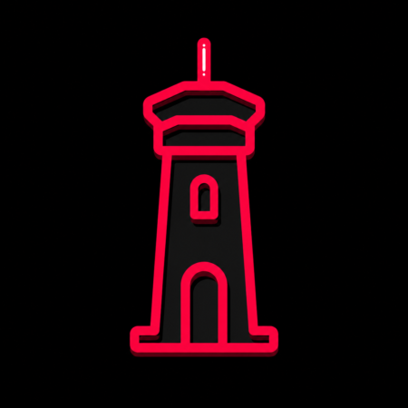 Neon-Stadt-Icon der Grüninger Warte für Firmenwebsites in Pohlheim