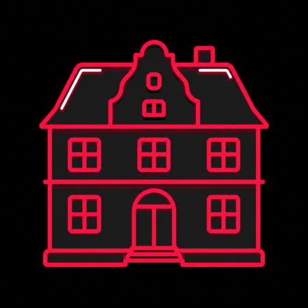 Firmenwebsites in Radeburg – stilisiertes Stadt-Icon mit dem Heinrich-Zille-Geburtshaus als lokalem Wahrzeichen.