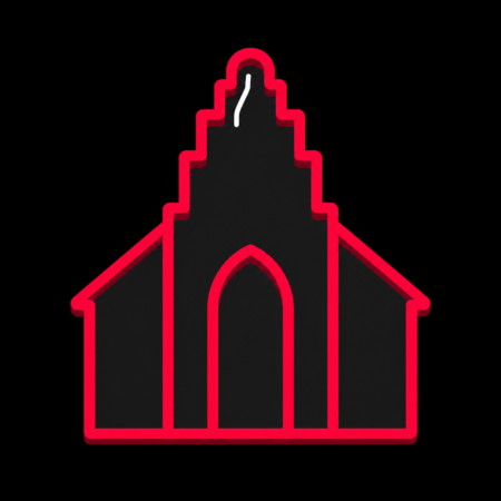 Firmenwebsites in Rehna – Stadt-Icon der Klosterkirche Rehna mit markantem Giebel und großem Spitzbogen