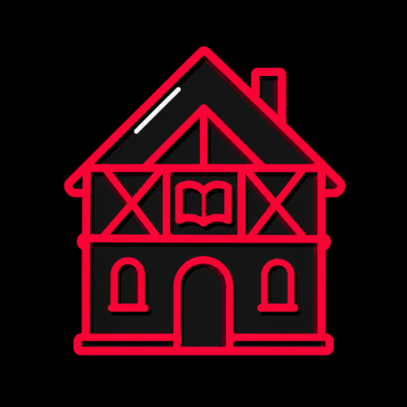 Neon-Stadt-Icon des Büchnerhauses für Firmenwebsites in Riedstadt
