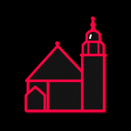 Firmenwebsites in Ronneburg – Stadt-Icon mit der Marienkirche und ihrem markanten hohen Turm mit achteckiger Turmkrone.