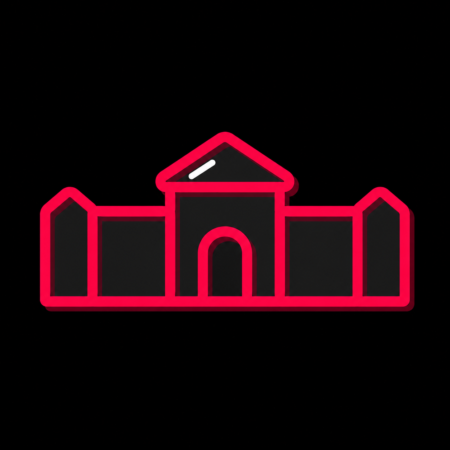 Minimalistisches Neon-Icon der Klosterschule Roßleben für Firmenwebsites in Roßleben-Wiehe