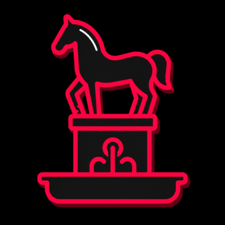 Firmenwebsites in Rotenburg – Stadt-Icon des Pferdebrunnens mit stilisierter Pferdesilhouette auf markantem Brunnensockel