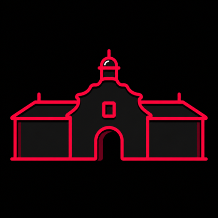 Minimalistisches Neon-Icon von Schloss Heidecksburg für Firmenwebsites in Rudolstadt