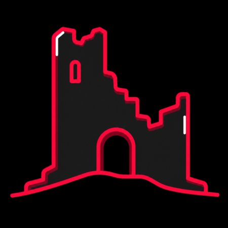 Firmenwebsites in Schalkau – Stadt-Icon mit der Burgruine Schaumburg und ihrer markanten, unregelmäßigen Ruinensilhouette.