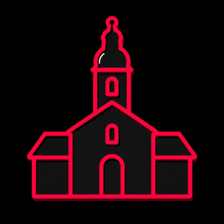 Neon-Stadt-Icon des Benediktinerklosters für Firmenwebsites in Schlüchtern
