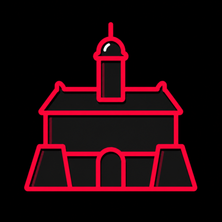 Minimalistisches Neon-Icon von Schloss Wilhelmsburg für Firmenwebsites in Schmalkalden