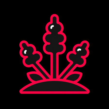 Firmenwebsites in Schneverdingen – minimalistisches Stadt-Icon mit Heideblüten und Höpen-Hügel