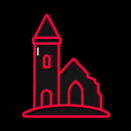 Neon-Stadt-Icon der Totenkirche Treysa für Firmenwebsites in Schwalmstadt