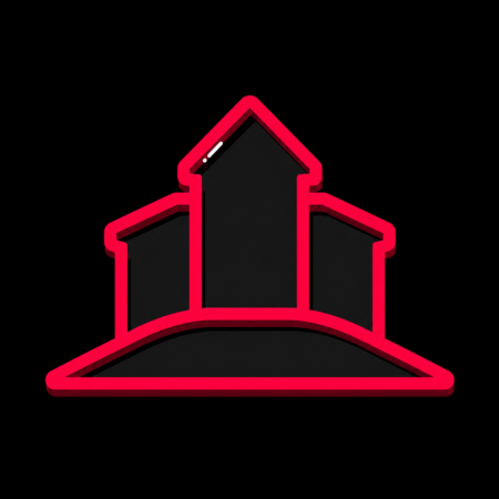 Neon-Stadt-Icon von Schloss Heiligenberg für Firmenwebsites in Seeheim-Jugenheim