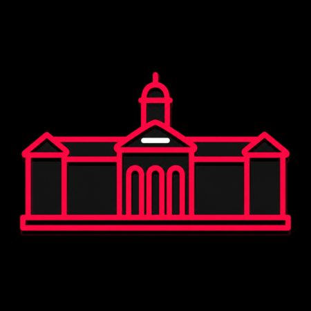 Minimalistisches Neon-Icon des Residenzschlosses für Firmenwebsites in Sondershausen